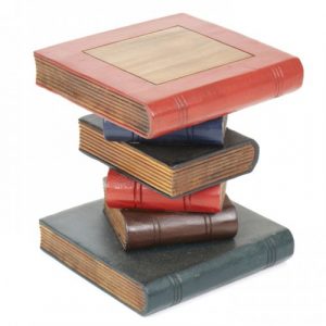 Painted Stacked Books Stool