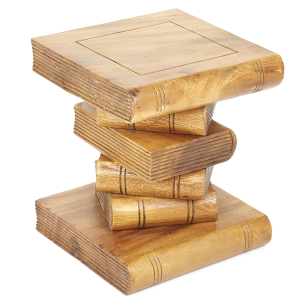 Waxed Stacked Books stool