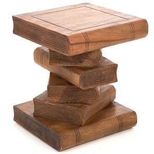 Waxed Stacked Books Stool