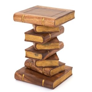 Waxed Gold Stacked Books Stool