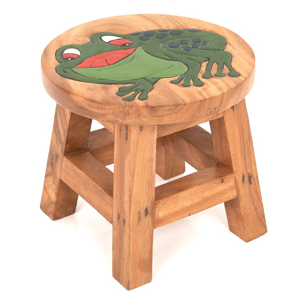 Kids Stool with Frog Design