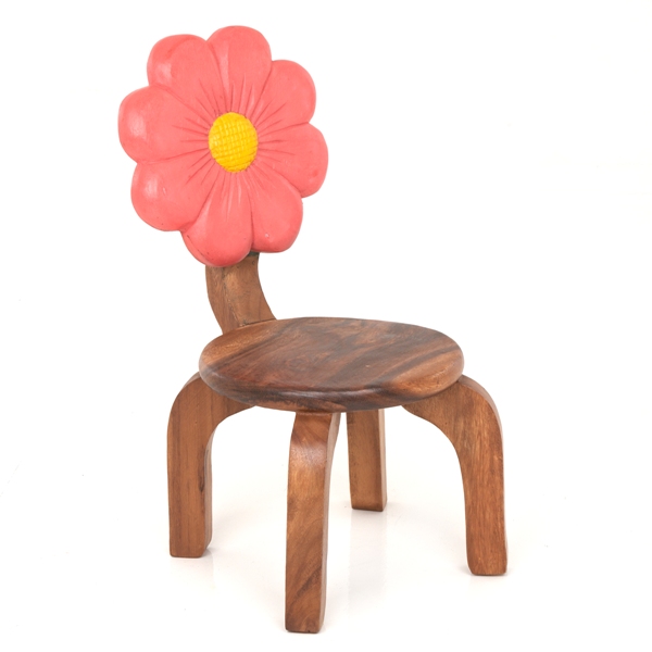 Wooden Pink Flower Chair