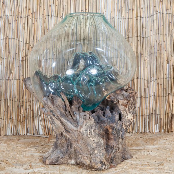 Glass Sculpture On Wood - Xxl