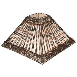 Rattan Square Shade - 19Inch