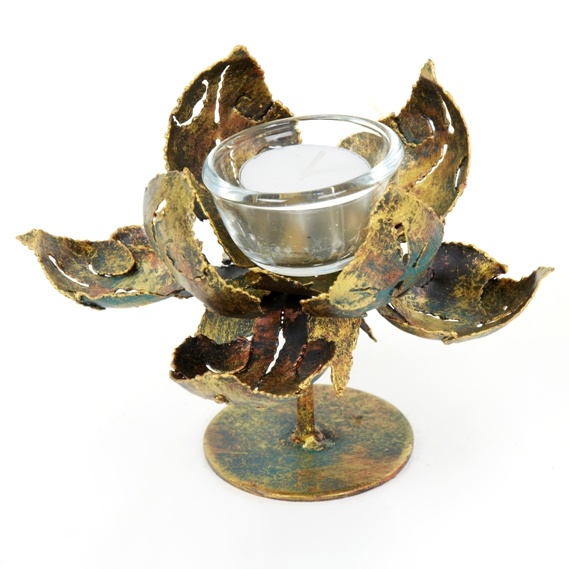 Small Stemed Lotus Candle Holder