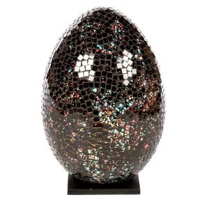Mosaic Egg Lamp 33cm - Black