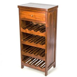 Wine Cabinet - Single Drawer Dark