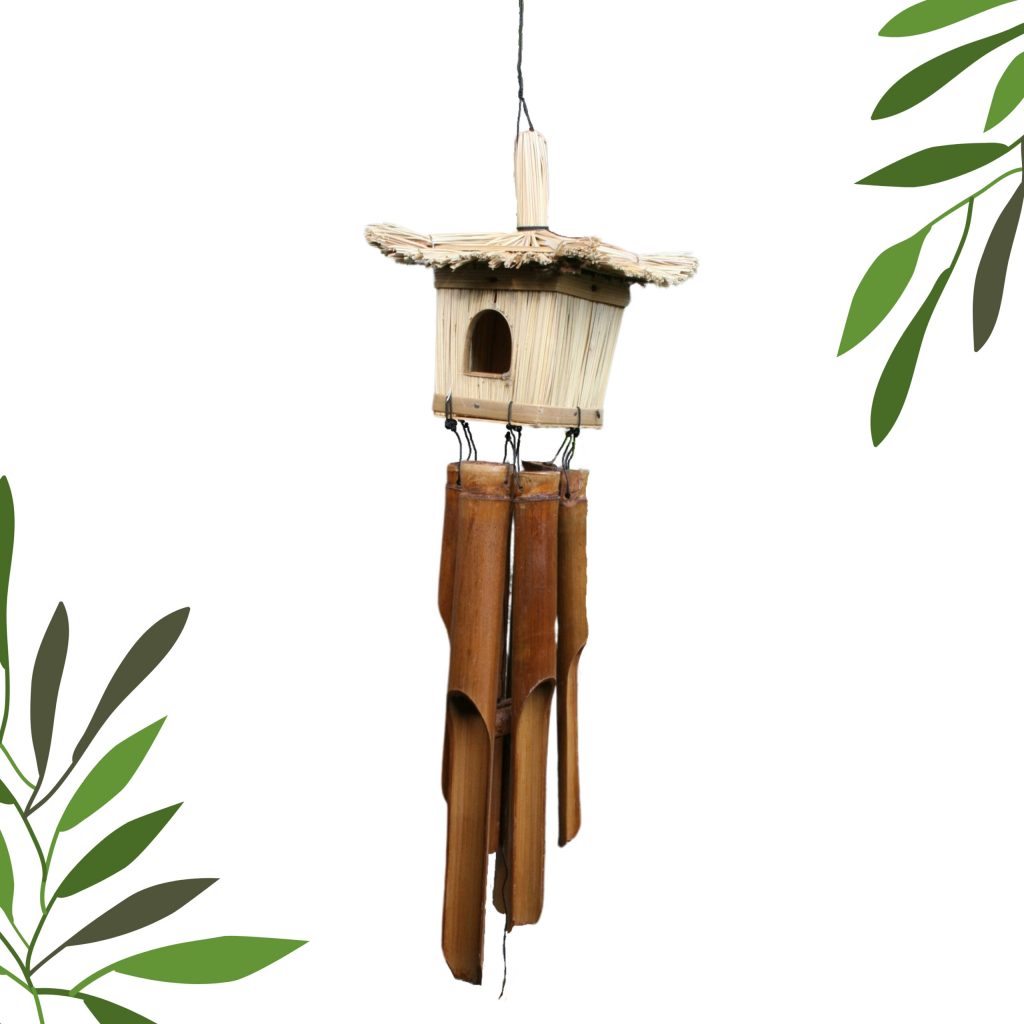 Square Birdhouse Bamboo Wind Chime