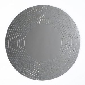 Round Mosaic Mirror 60cm - Silver