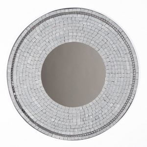 Round Mosaic Mirror 60cm - Grey