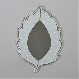 Leaf Mosaic Mirror - White